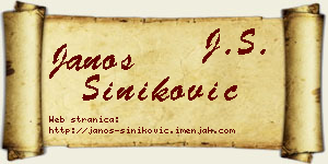 Janoš Šiniković vizit kartica